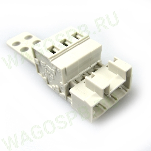 Разъем Wago 721-603/032-000 3-контакт. вилка, шаг 5 мм, пластина разгрузки